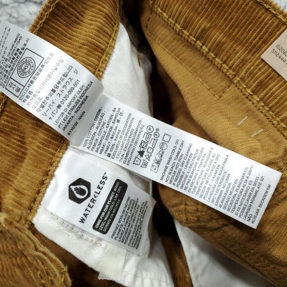 Levi's 94 Baggy Corduroy Brown Straight Leg Loose Pants Y2K 90s Size 23 x 31 - Picture 8 of 12